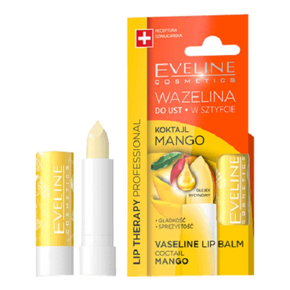 Eveline Lip Therapy Wazelina do ust w sztyfcie wygładzająca Koktajl Mango 3g