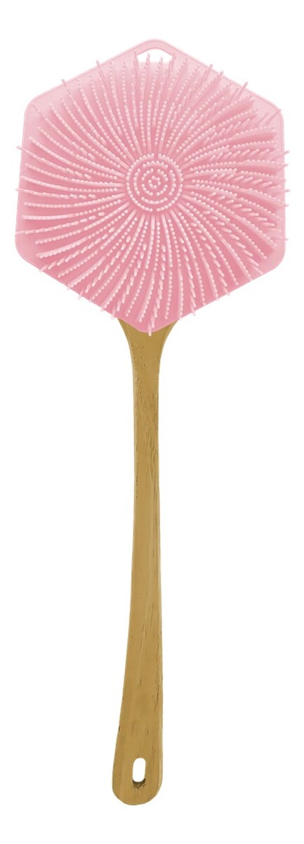 Bubble burst 3w1 silikonowa myjka i masażer do ciała skóry głowy i pleców pink