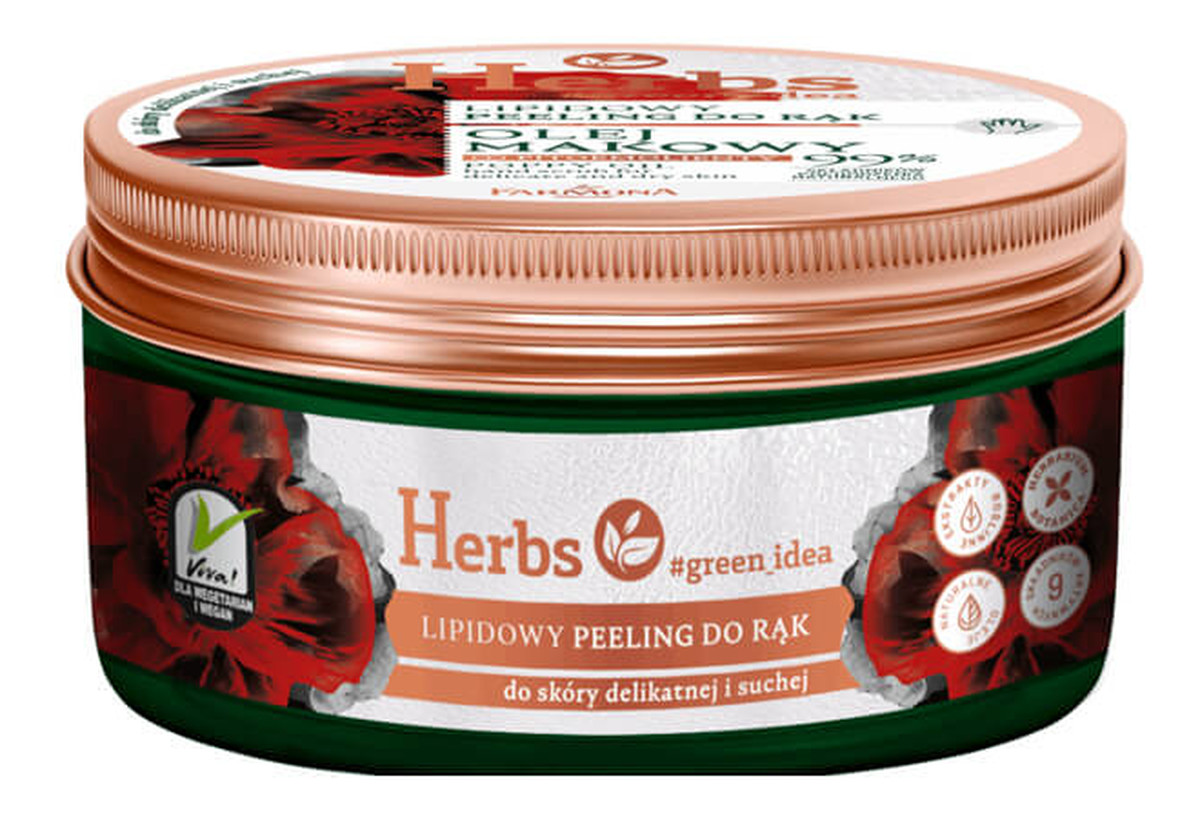 Lipidowy Peeling do rąk do skóry delikatnej i suchej - Olej Makowy