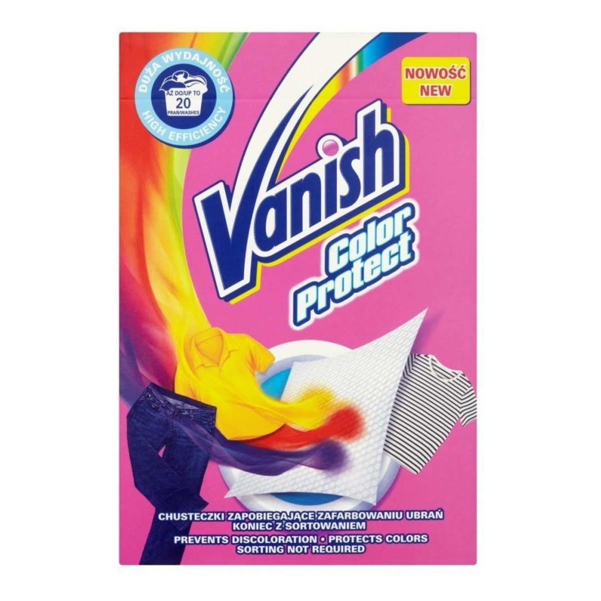 Vanish Color Protect Chusteczki zapobiegające zafarbowaniu ubrań do 20 prań