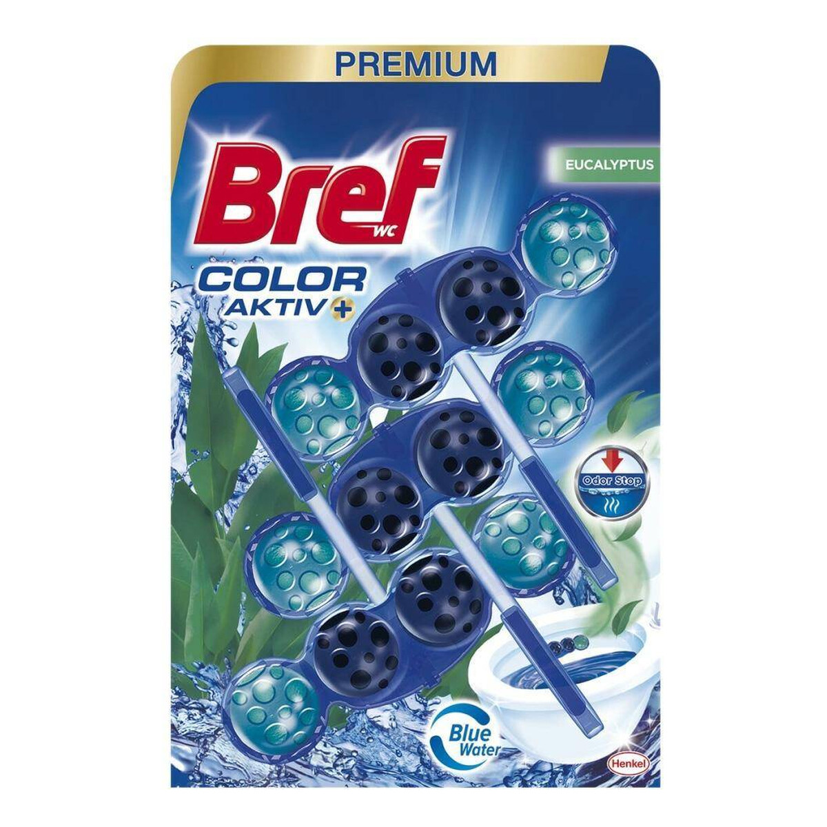 Bref Color Aktiv Zawieszka do WC Barwiąca Wodę Eucalyptus 50g