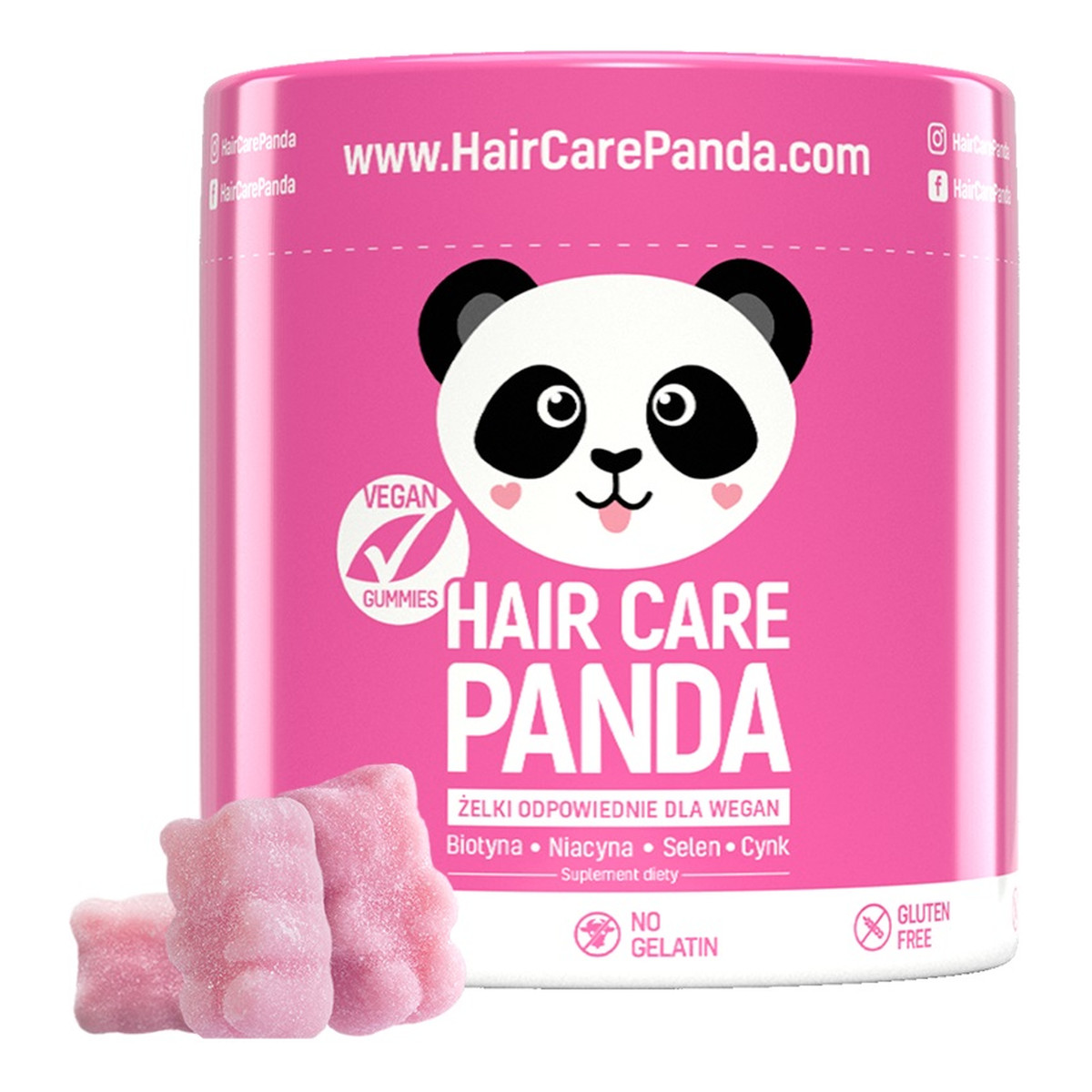 Noble Health Hair Care Panda witaminy na włosy w żelkach 300g