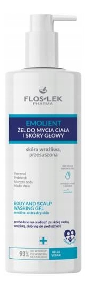 Żel do mycia ciała i skóry głowy skóra wrażliwa przesuszona