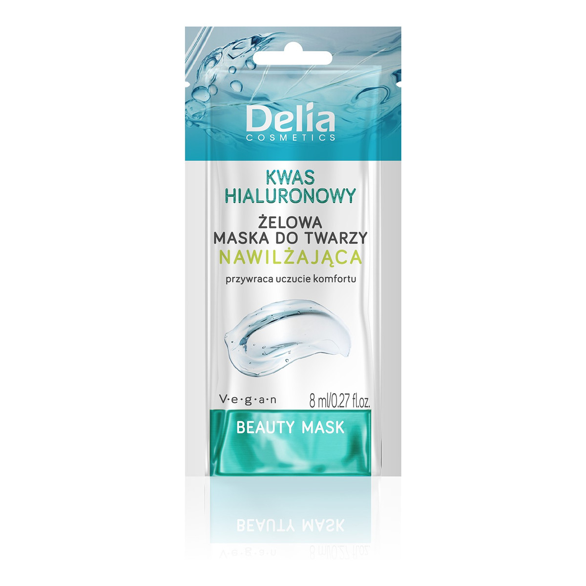 Delia BEAUTY Beauty Żelowa Maseczka Do Twarzy Nawilżająca Z Kwasem Hialuronowym 8ml