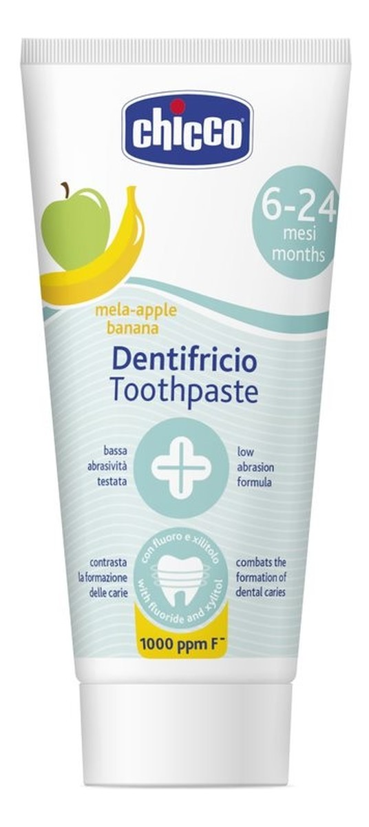 Toothpaste pasta do zębów z fluorem 1000ppm o smaku jabłkowo-bananowym 6-24m
