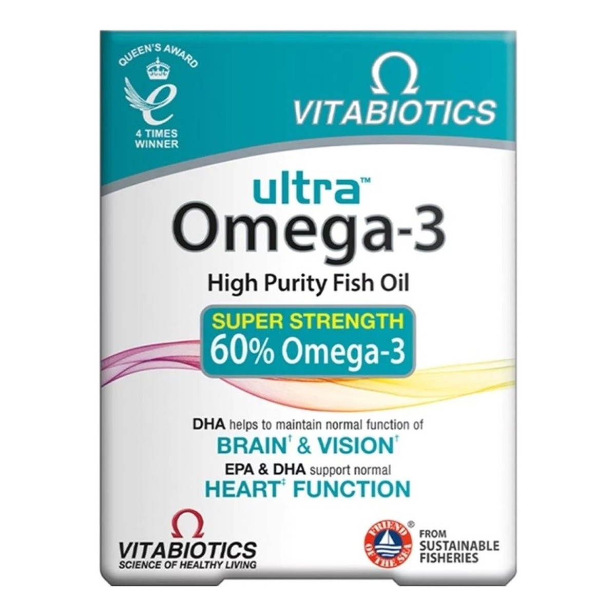 Vitabiotics Ultra omega-3 high purity fish oils suplement diety 60 kapsułek