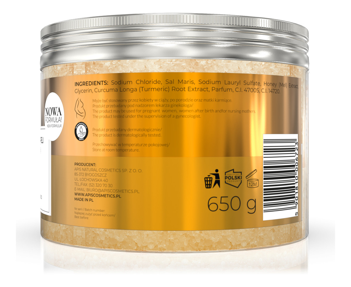 Relaksująca sól do kąpieli z miodem i z kurkumą