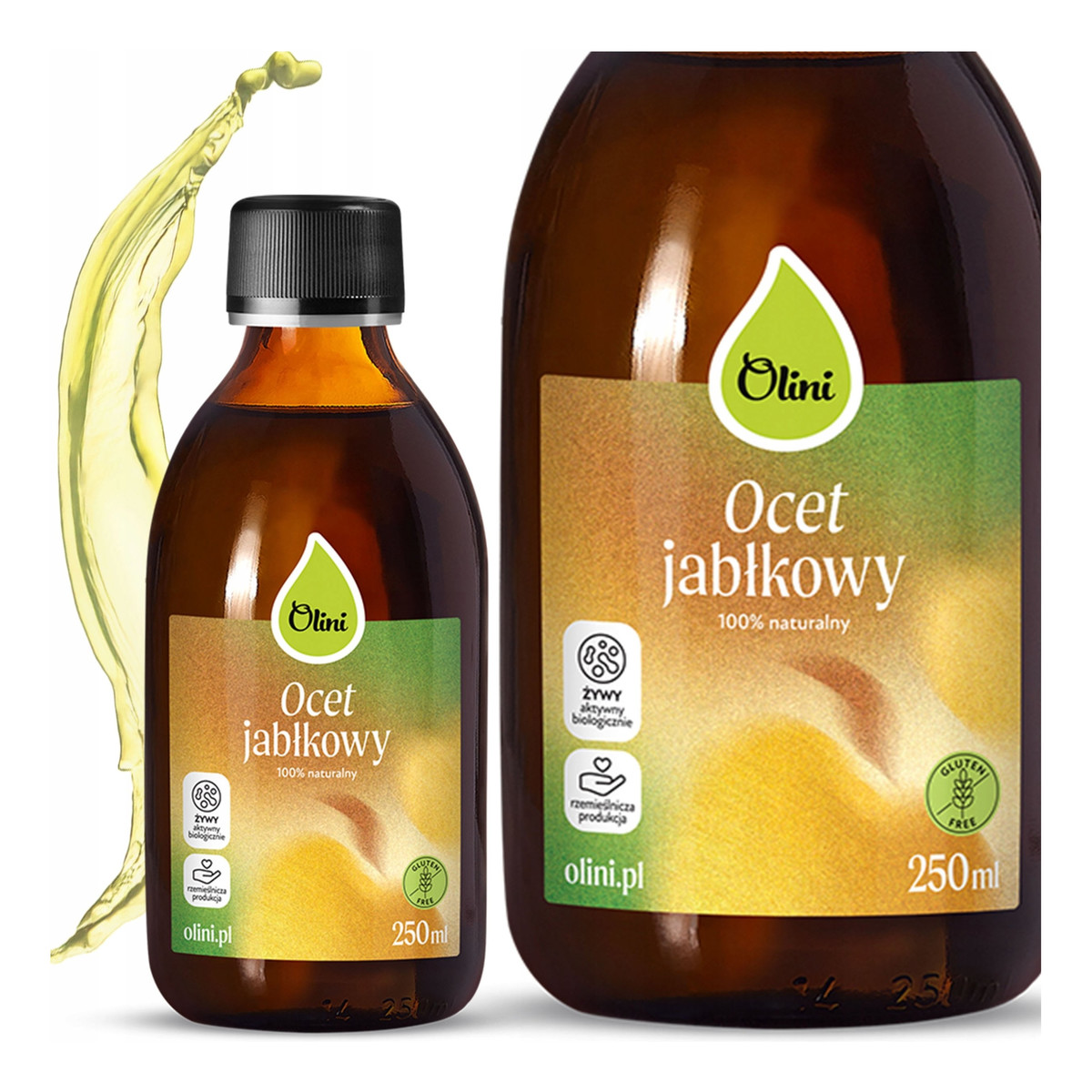 Olini Ocet jabłkowy naturalny, niefiltrowany, niepasteryzowany 250ml