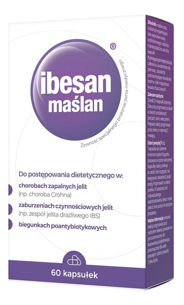 Maślan kapsułki wspierające zdrowie jelit 60 kapsułek