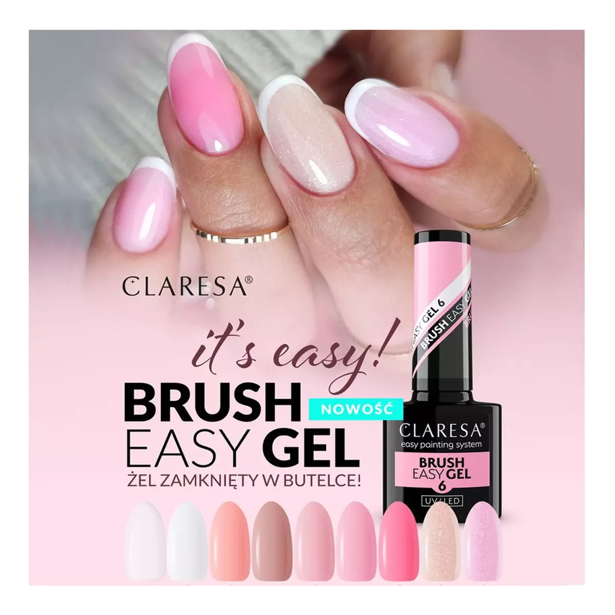 Claresa Brush Easy Gel Żel UV w butelce 5g