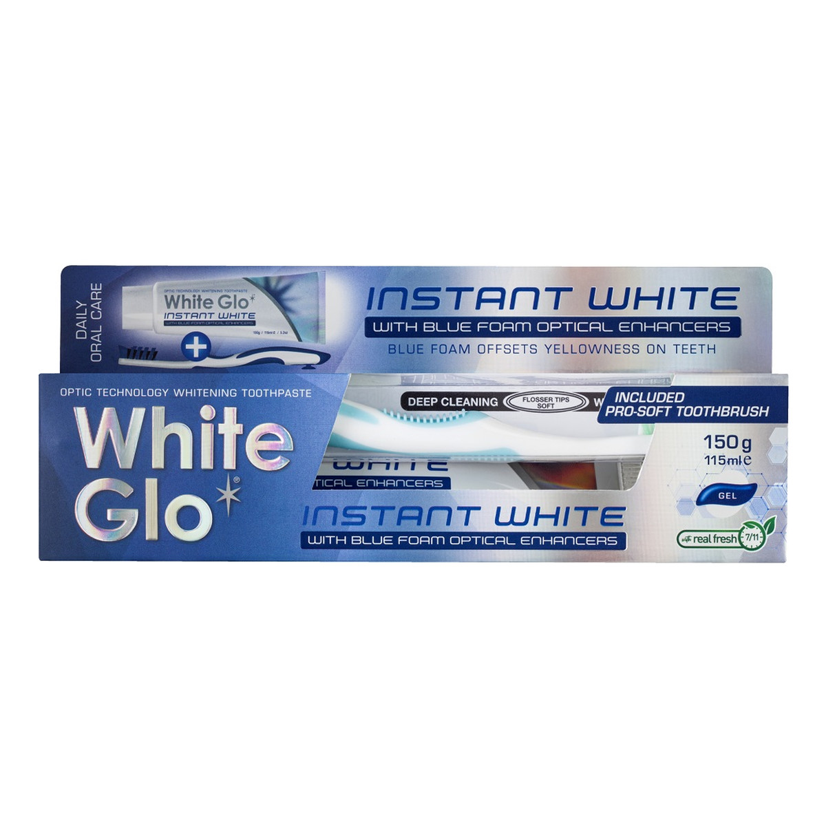White Glo Instant white toothpaste wybielająca pasta do zębów 150g/115ml + szczoteczka