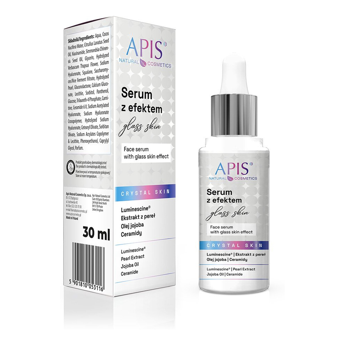 Apis Crystal Skin Serum do twarzy z efektem glass skin 30ml