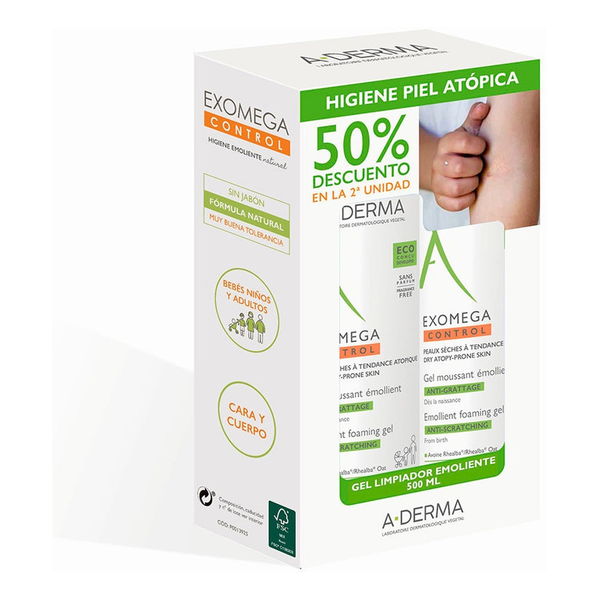 A-Derma Exomega Gel Moussant Żel do codziennej pielęgnacji bardzo suchej i atopowej skóry 500ml