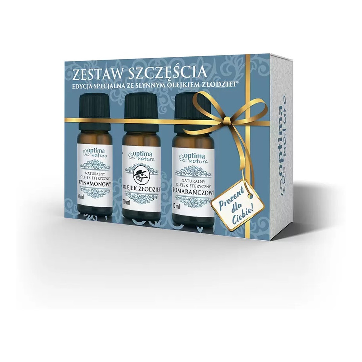 Optima Natura Zestaw Szczęścia 3 naturalne olejki eteryczne Złodziei 10ml + Pomarańczowy 10ml + Cynamonowy 10ml 10ml