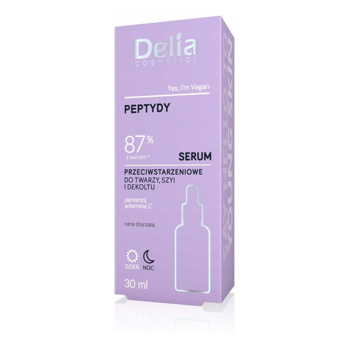 Delia Peptydy Serum przeciwstarzeniowe do twarzy szyi i dekoltu na dzień i noc 30ml