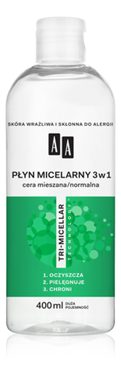 Płyn micelarny do demakijażu 3w1 - cera mieszana normalna