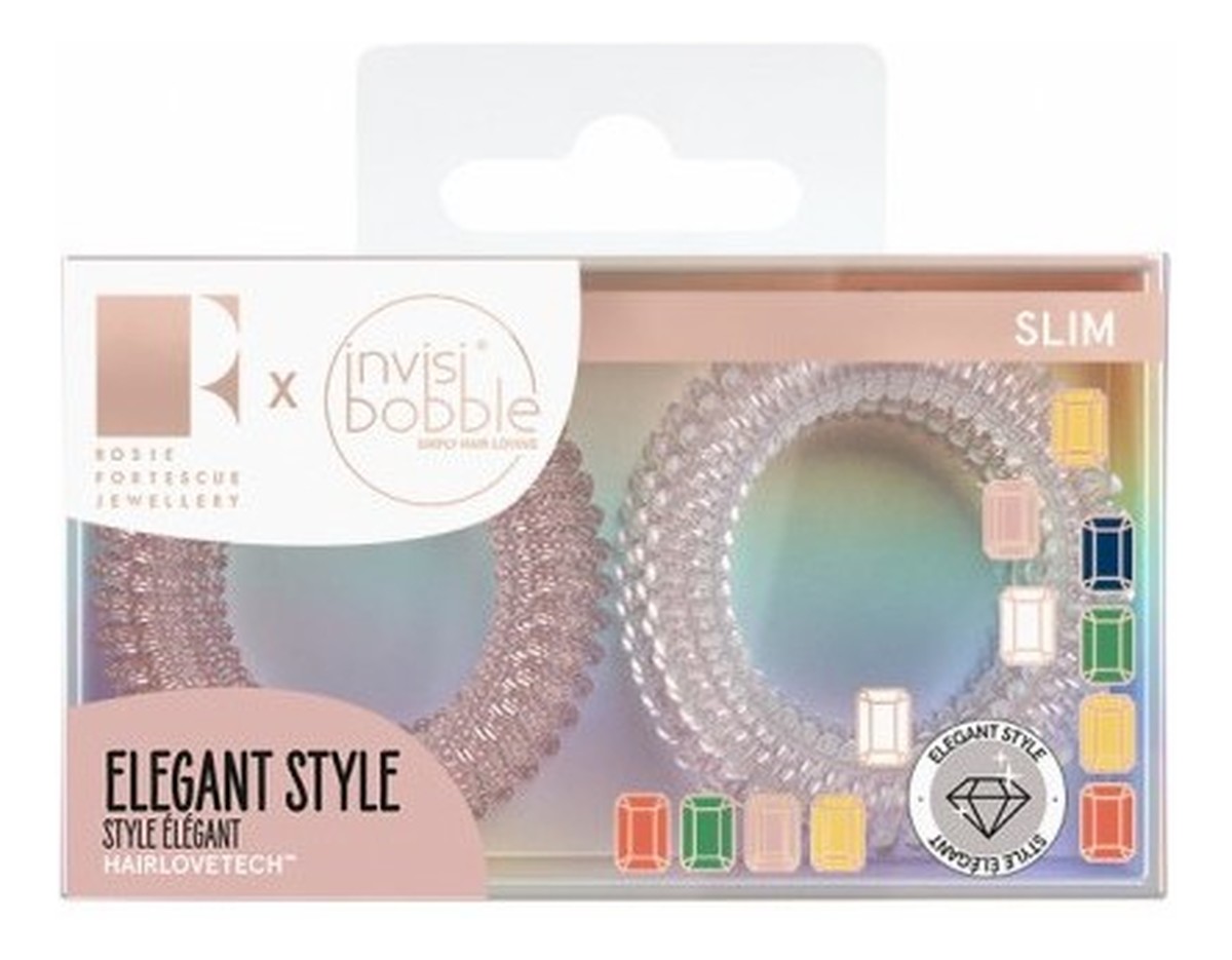 The Elegant Hair Ring Slim Zestaw gumek do włosów Pink Glasess