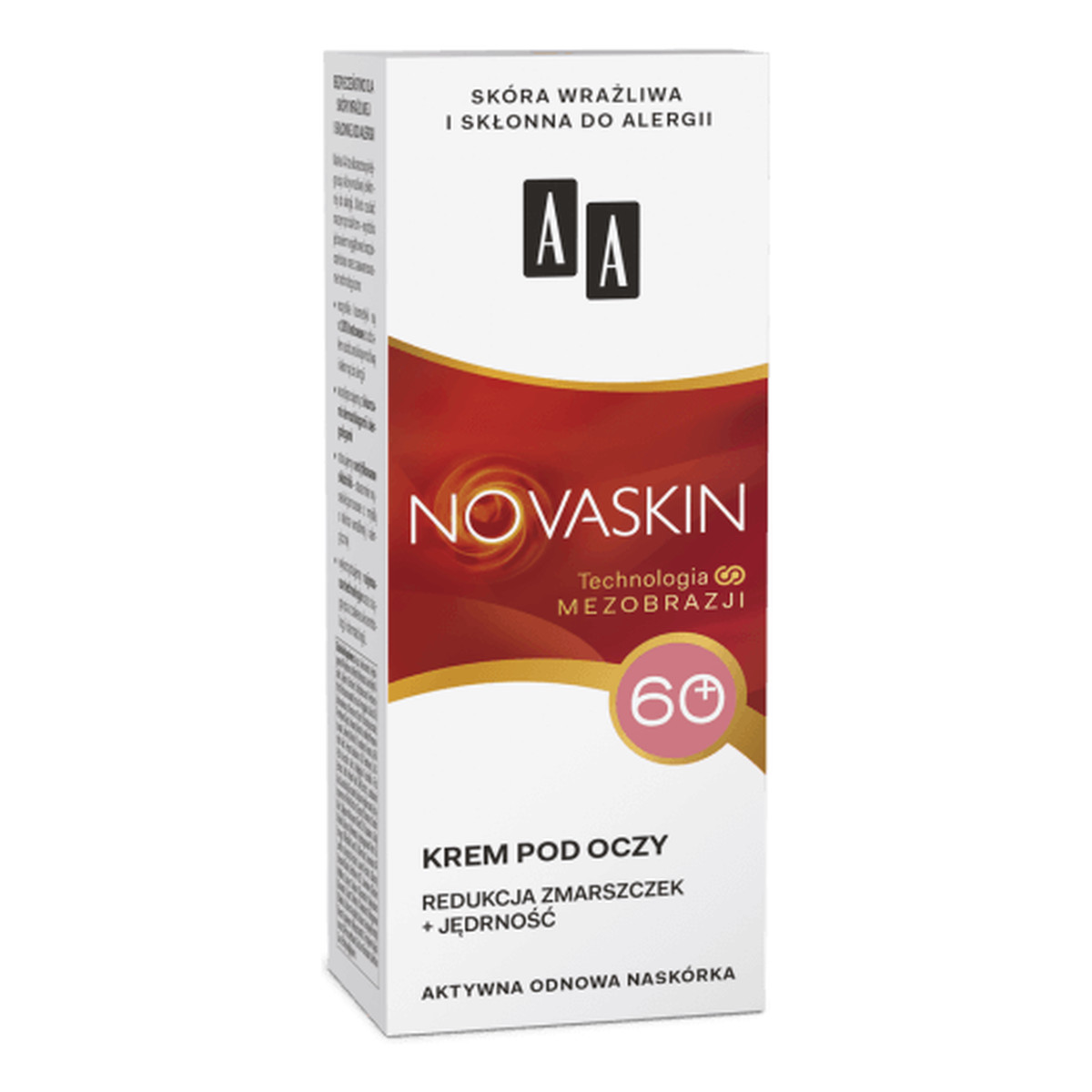 AA Novaskin 60+, Krem pod oczy - redukcja zmarszczek + jędrność, cera dojrzała 15ml