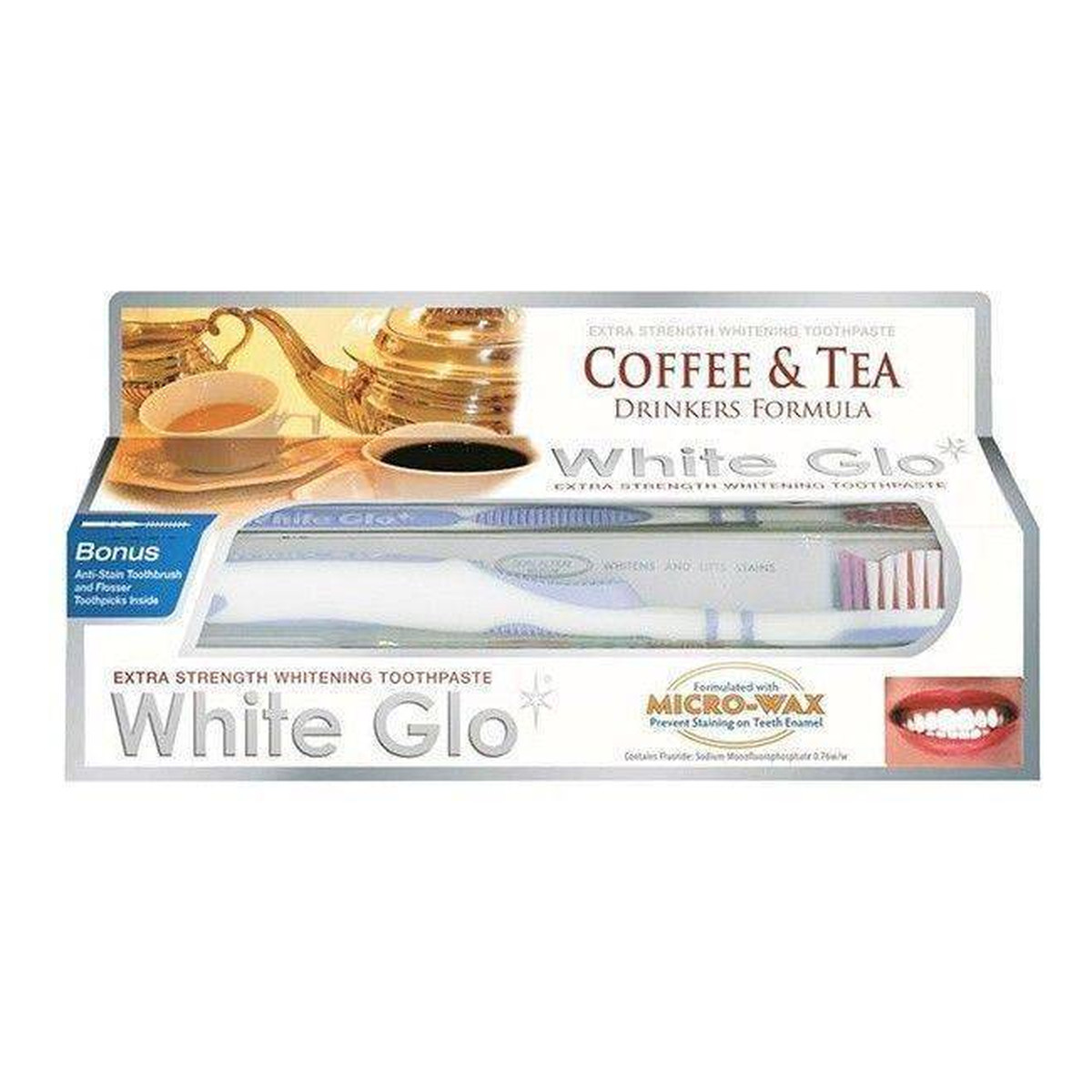 White Glo Coffee & Tea Drinkers Formula pasta wybielająca usuwająca osad z kawy i herbaty + szczoteczka 100ml