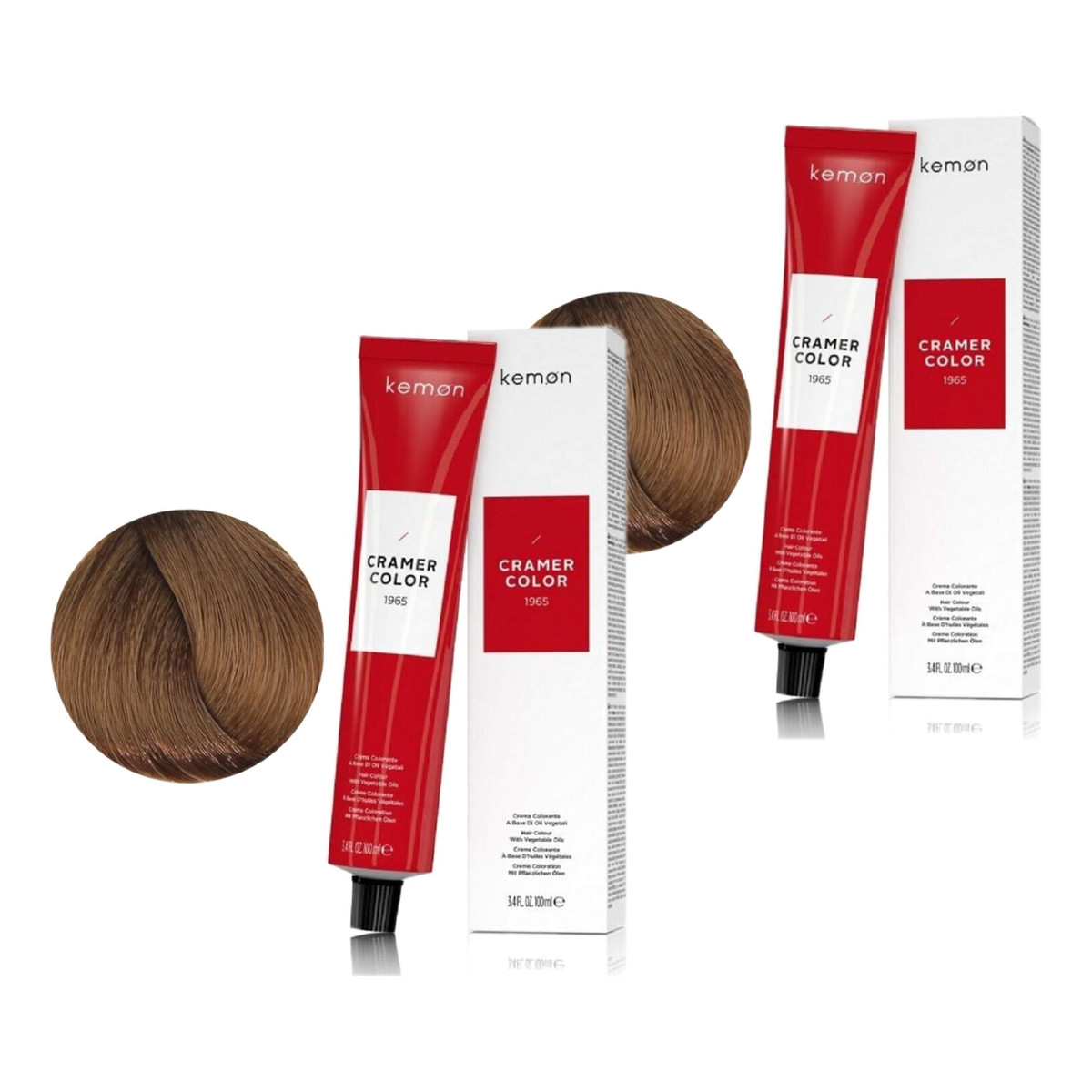 Kemon Cramer Color Kremowa farba do włosów z olejem kokosowym Light Blond (8) 2szt.x100ml