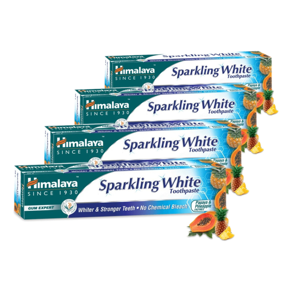 Himalaya Sparkly White Wybielająca Pasta Do Zębów Lśniąca Biel 4x150g