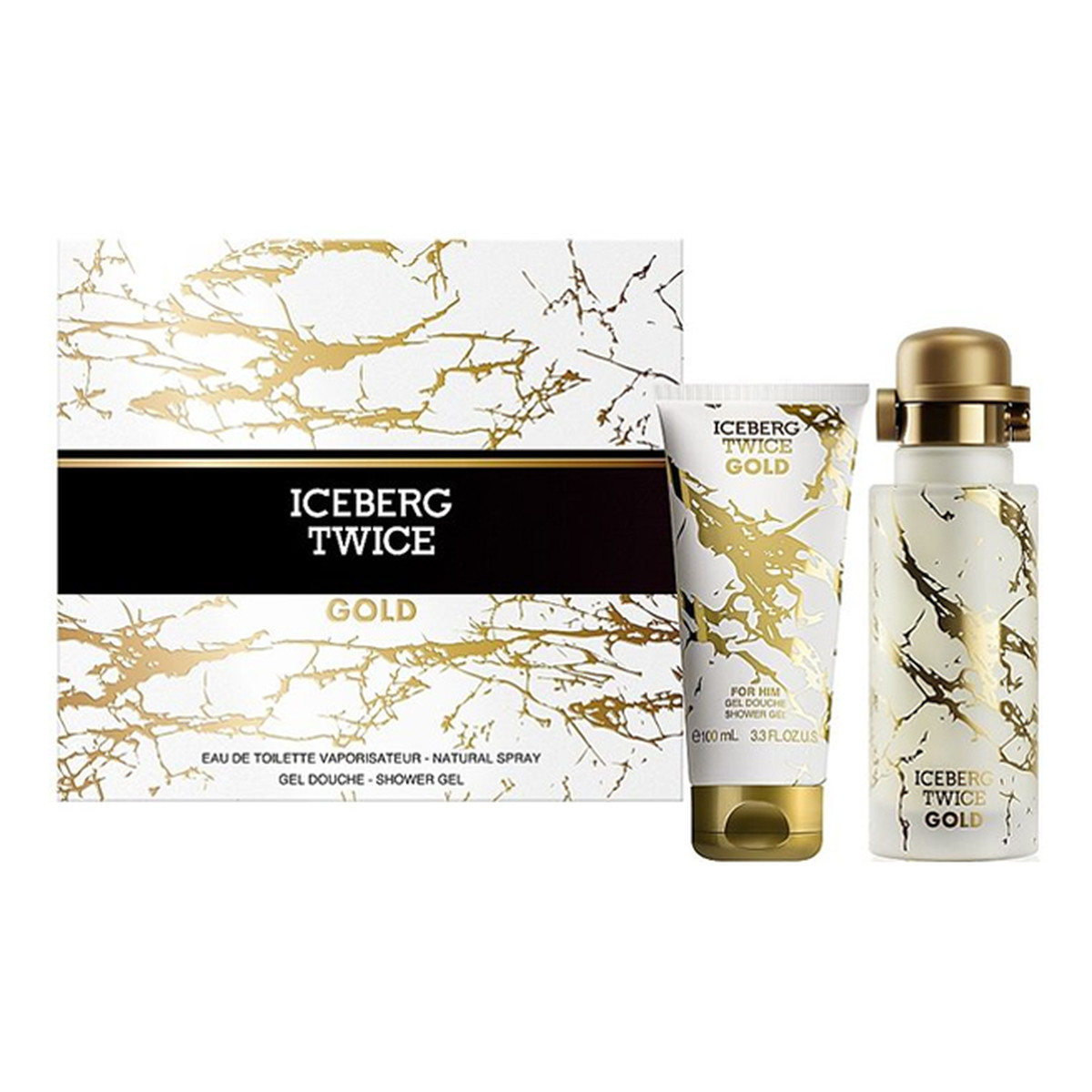 Iceberg Twice Gold Zestaw woda toaletowa spray 125ml + żel pod prysznic 100ml