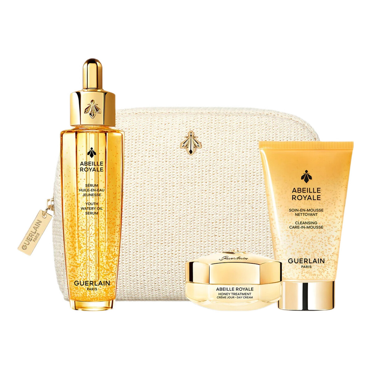 Guerlain Abeille Royale Age-Defying Programme Youth Watery Oil Serum Zestaw serum do twarzy 50ml + krem na dzień 15ml + pianka oczyszczająca 40ml + kosmetyczka