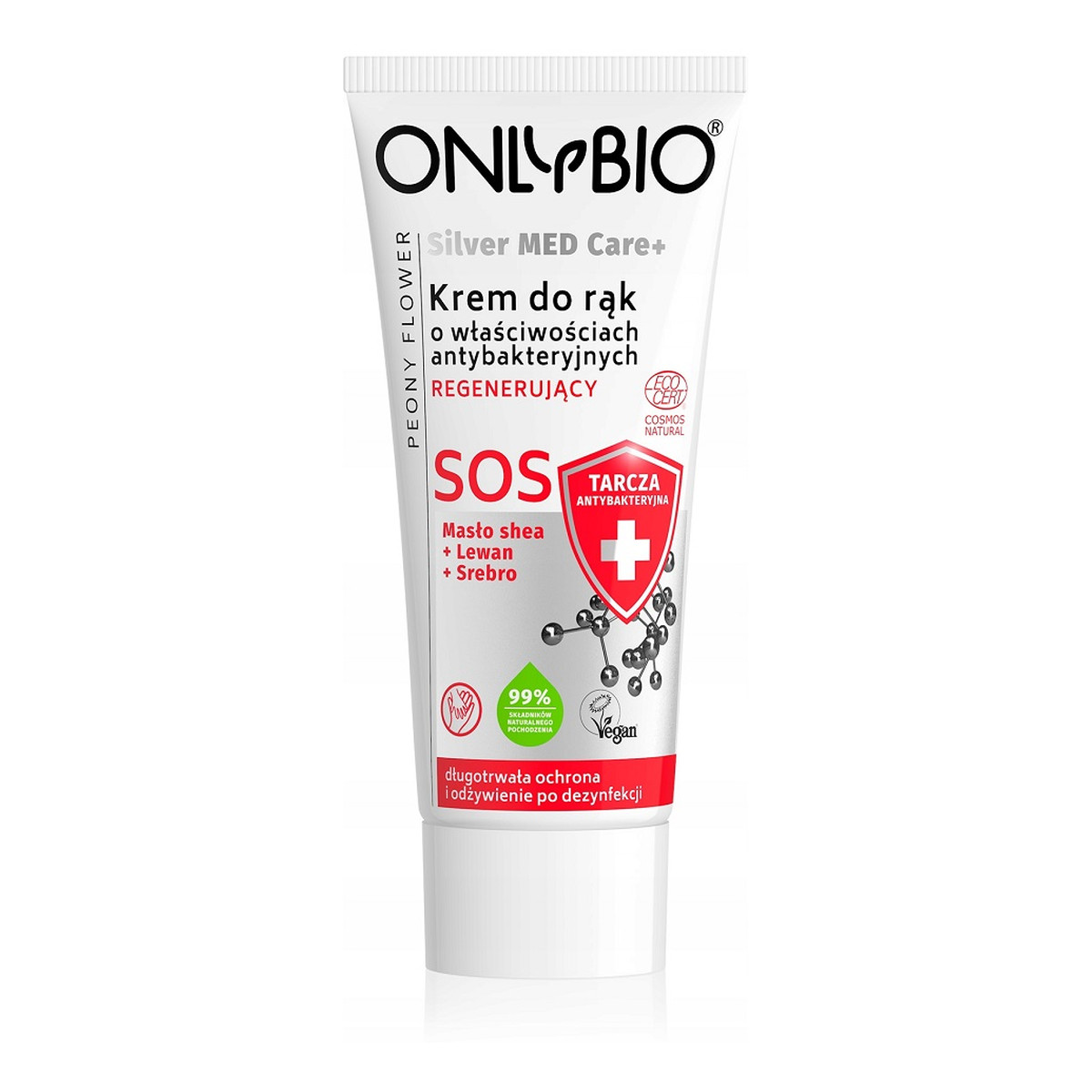 OnlyBio Silver Med Care+ SOS regenerujący krem do rąk o właściwościach antybakteryjnych 50ml
