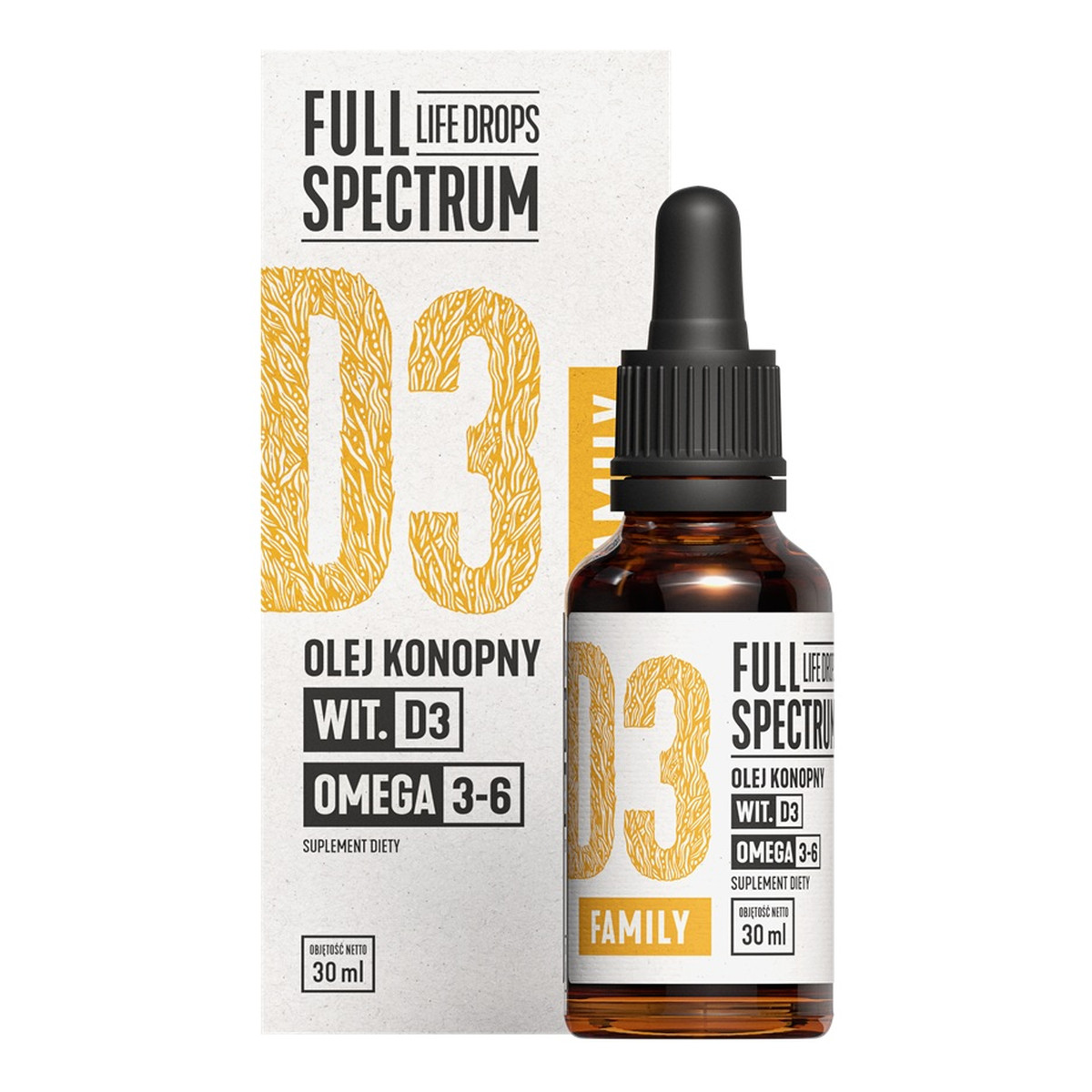 Full Spectrum Witamina d3 family suplement diety 30ml