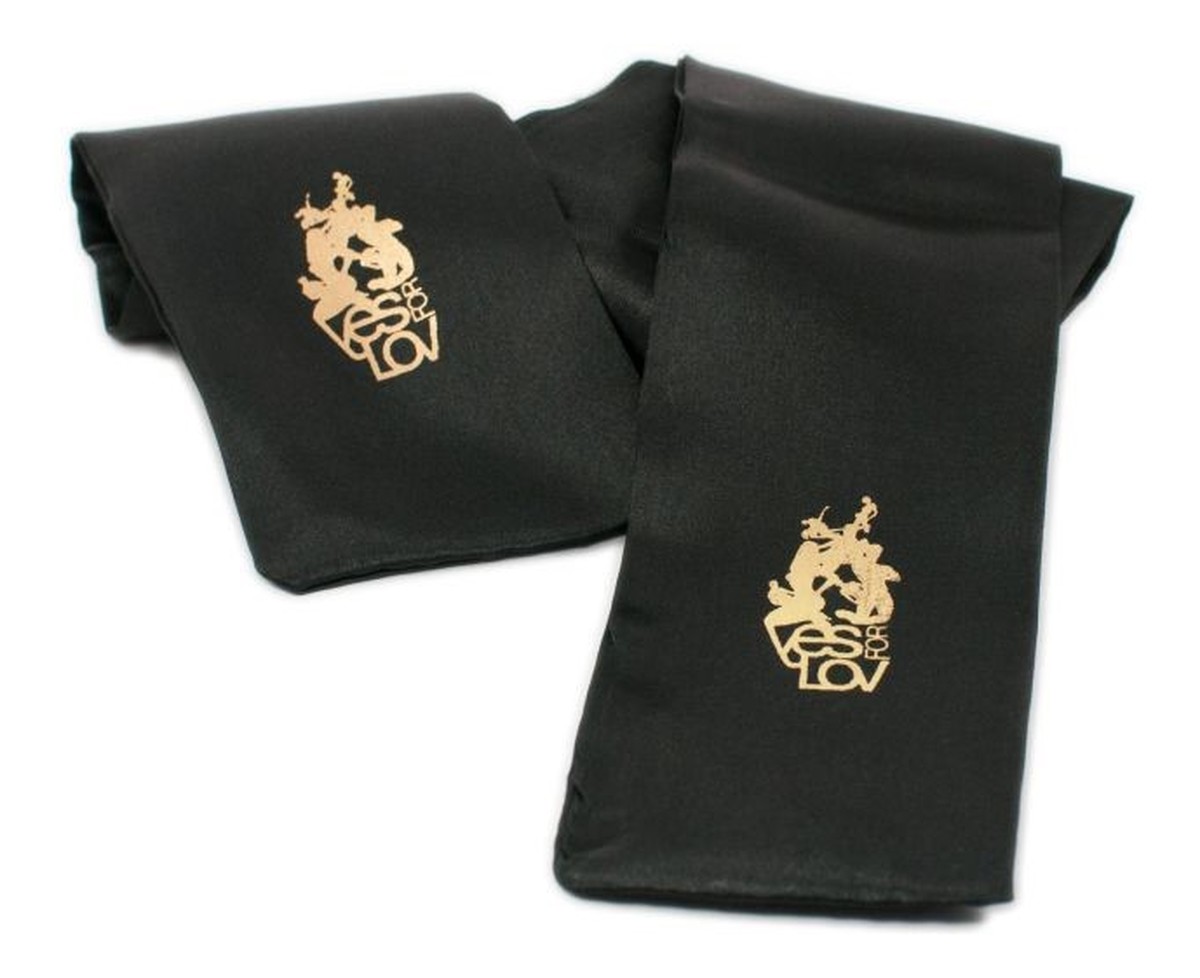 Black Satin satynowa szarfa/opaska na oczy Czarna