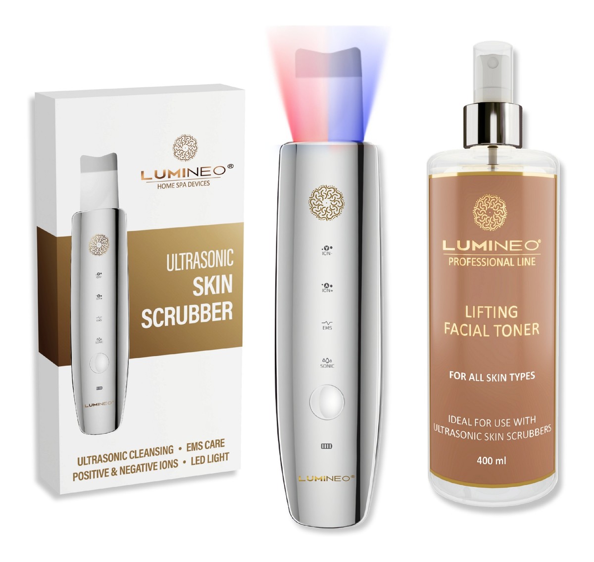 Professional line peeling kawitacyjny led 5w1 + tonik liftingujący do kawitacji lumineo