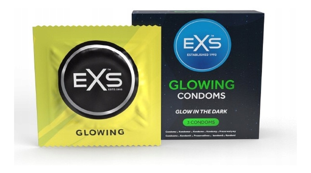 Glowing condoms prezerwatywy świecące w ciemności 3szt.