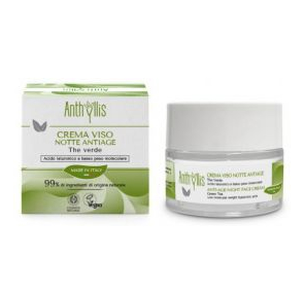 Anthyllis Krem do twarzy anti-age na noc zielona herbata kwas hialuronowy 50ml