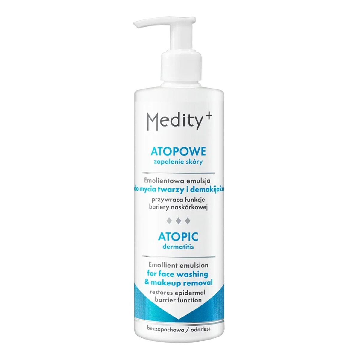 Medity+ Atopowe Zapalenie Skóry emolientowa Emulsja do mycia twarzy i demakijażu 200ml
