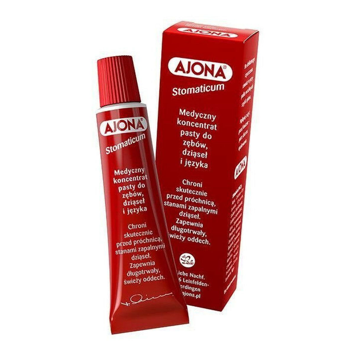 Ajona Stomaticum Pasta koncentrat przeciw paradontozie próchnicy i stanom zapalnym dziąseł 6ml