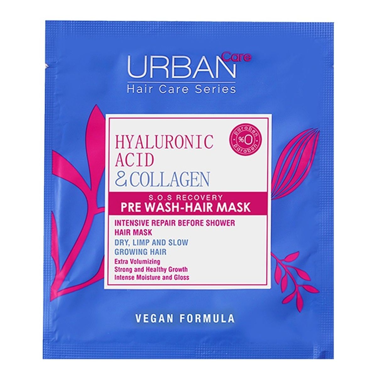 Urban Care Hyaluronic Acid & Collagen maska przed myciem do włosów matowych,pozbawionych życia,wiotkich i zniszczonych 50ml