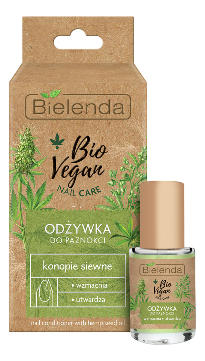 Bio vegan nail care odżywka do paznokci wzmacniająco-utwardzająca konopie siewne