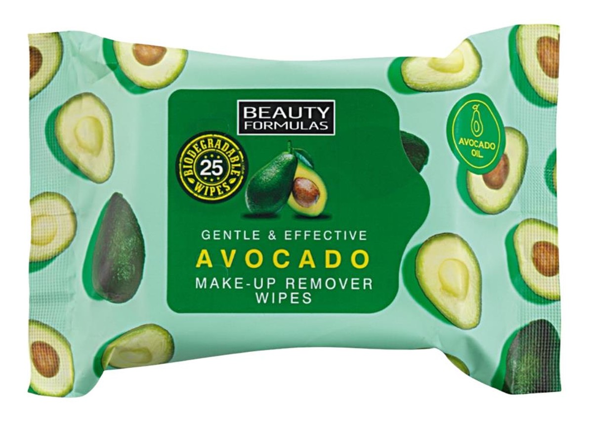 Avocado make-up remover wipe chusteczki do demakijażu z olejkiem z awokado 25szt.