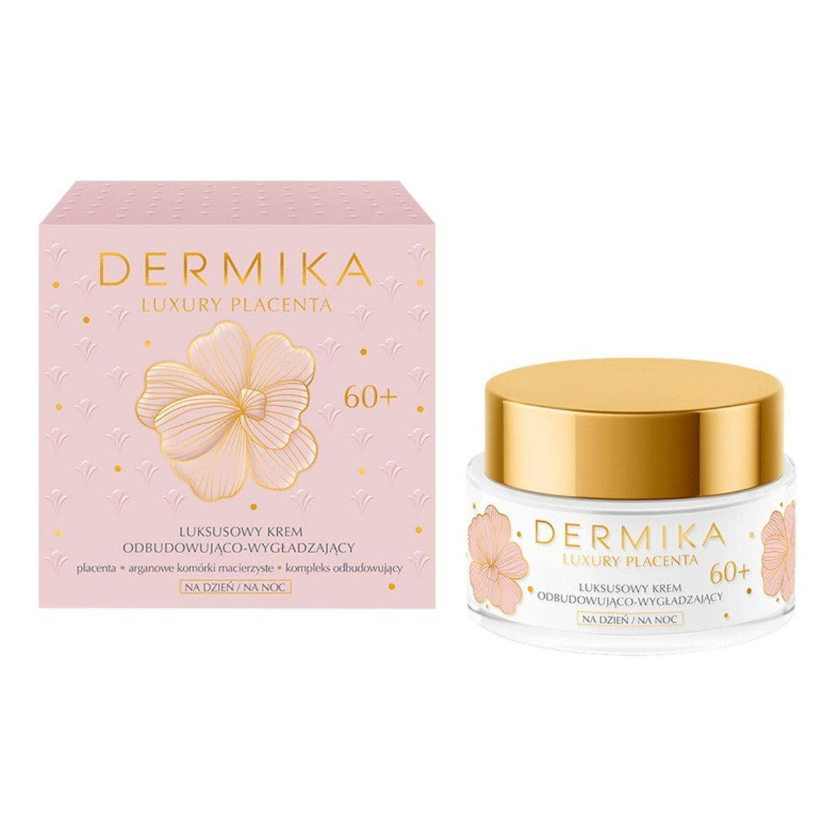 Dermika Luxury Placenta 60+ luksusowy krem odbudowująco-wygładzający na dzień i noc 50ml