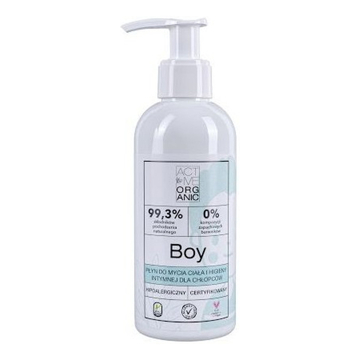 Active Organic Boy płyn do mycia ciała i higieny intymnej dla chłopców 200ml