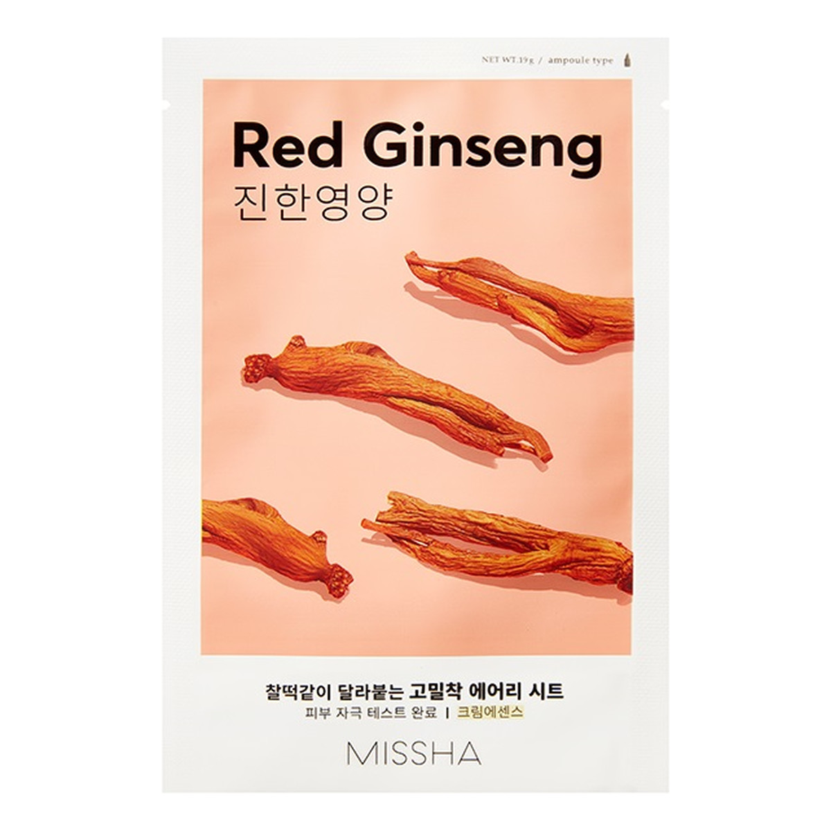 Missha Airy Fit Sheet Mask rewitalizująca maseczka w płachcie z ekstraktem z żeń-szenia red ginseng 19ml