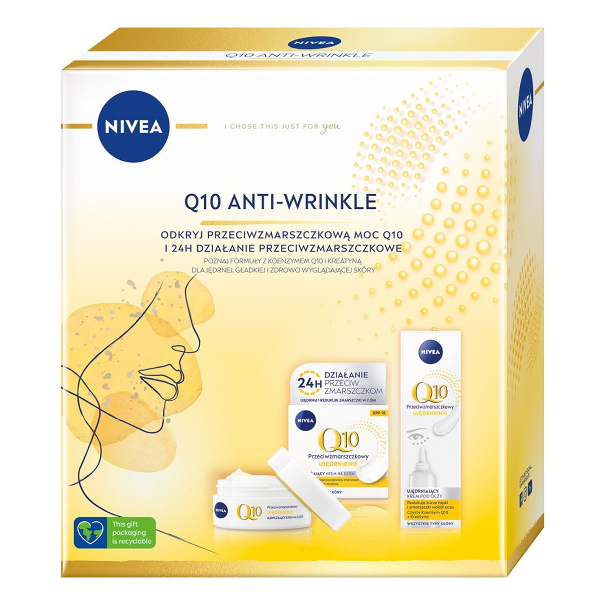 Nivea Q10 Anti-Wrinkle Zestaw prezentowy krem na dzień + krem pod oczy