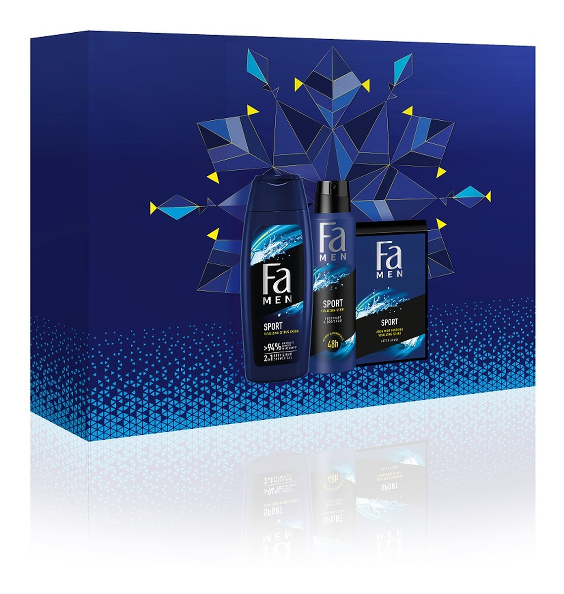 Zestaw żel pod prysznic 250ml + dezodorant w sprayu 150ml + woda po goleniu 100ml
