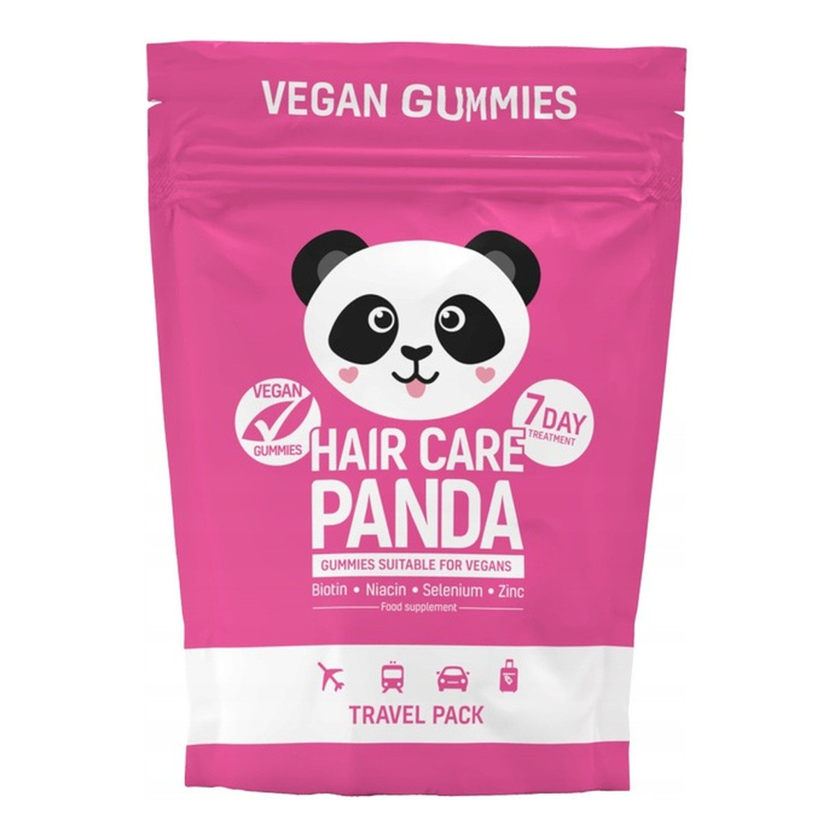 Noble Health Hair Care Panda Travel Pack witaminy na włosy w Żelkach 70g