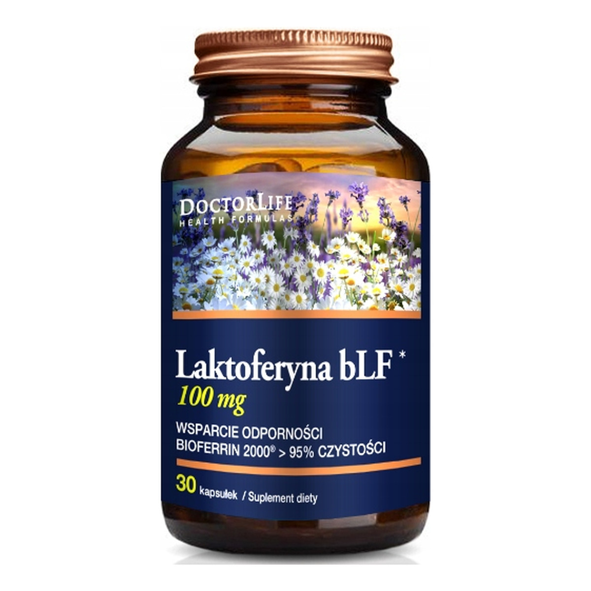 Doctor Life Laktoferyna blf 100mg suplement diety wspomagający odporność 30 kapsułek