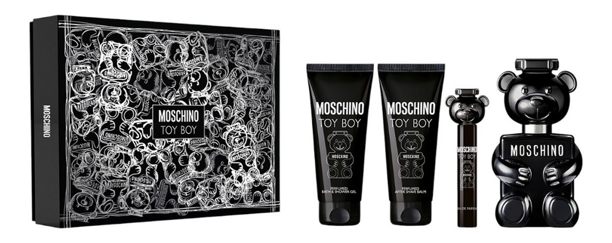 zestaw woda perfumowana spray 100ml + żel pod prysznic 100ml + balsam po goleniu 100ml + woda perfumowana spray 10ml