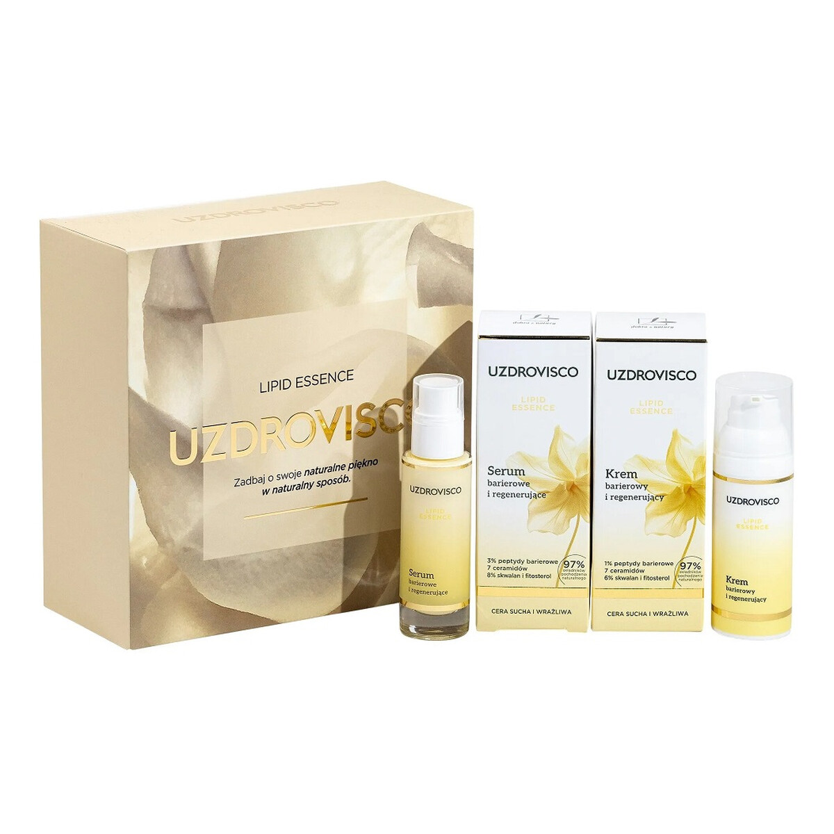 Uzdrovisco Lipid Essence Zestaw krem barierowy 50ml + serum barierowy 30ml