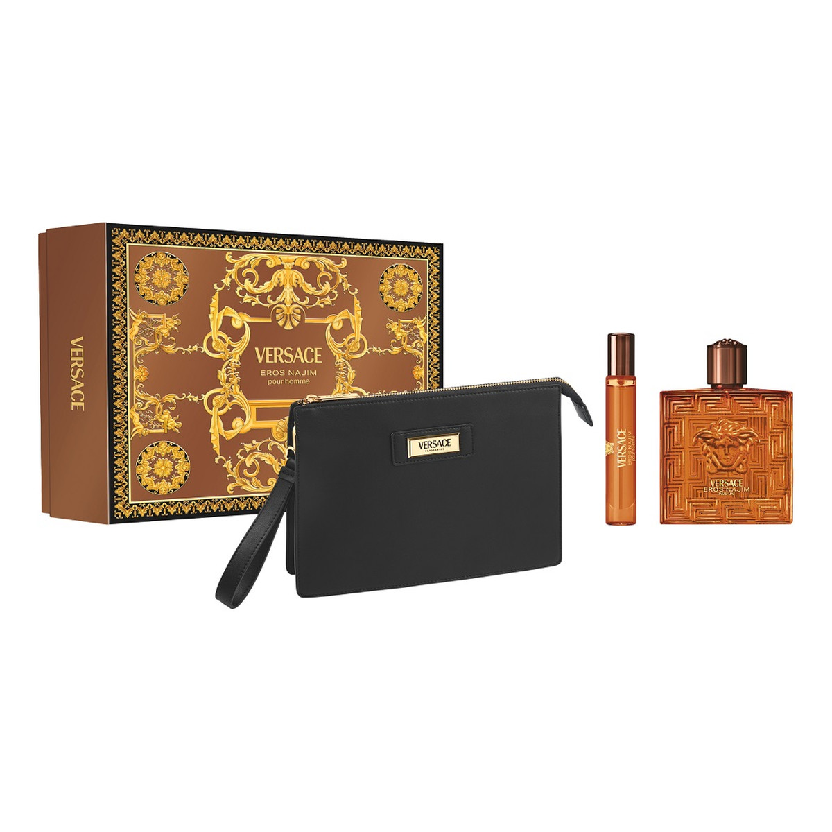 Versace Eros Najim Pour Homme zestaw perfumy spray 100ml + perfumy spray 10ml + kosmetyczka