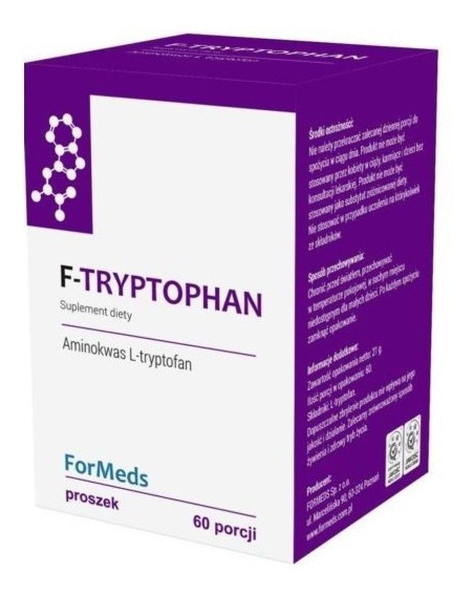F-Tryptophan suplement diety w proszku 60 Porcji
