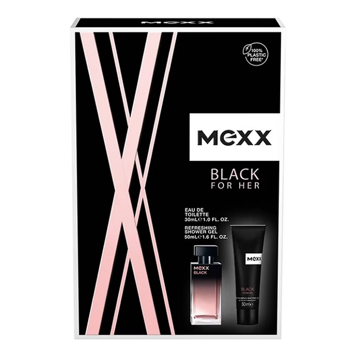 Mexx Black For Her Zestaw woda toaletowa spray 30ml + żel pod prysznic 50ml